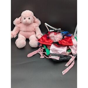 Wacky Bear PINK French Poodle Plush Stuffed Puppy Dog Lovey Toy 17" + CLOTHES!